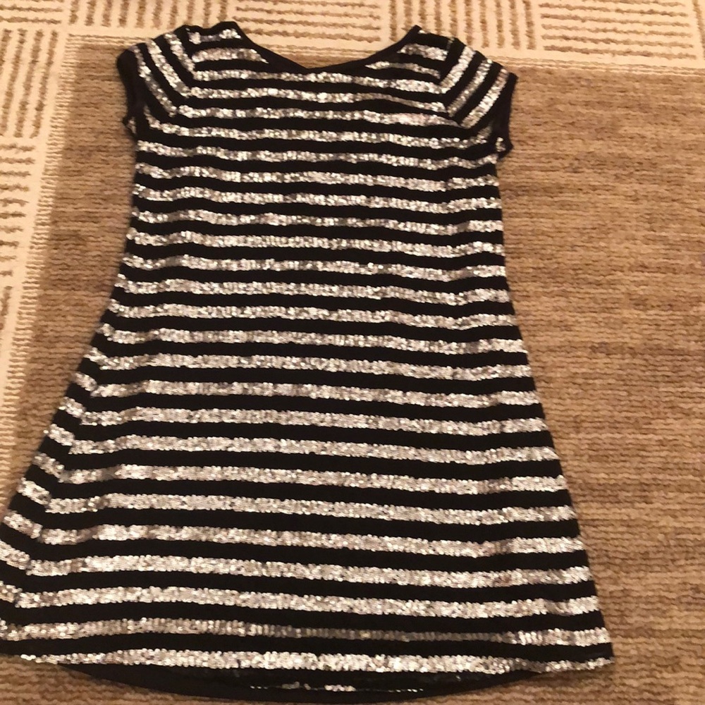 Junior Girls dressy black silver sequins dress JXS
